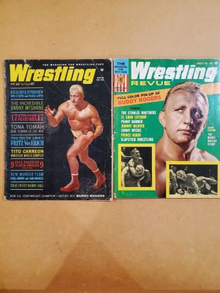 Vintage Wrestling Revue Magazines - Buddy Rogers - Winter 1961 & August 1963