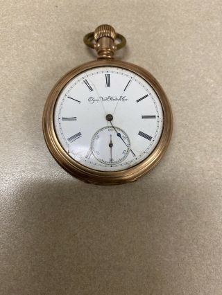 Antique 1890 Elgin Gold Filled Open Face Pocket Watch