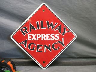 Porcelain 8x8 Sign Railway Express Agency