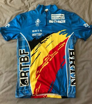 Vintage Belgium National Team Cycling Jersey Eddy Merckx Bioracer Brtn Rtbf
