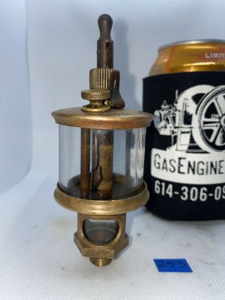 Michigan Lubricator 483a Oiler Hit Miss Gas Engine Glass Antique Brass Vintage