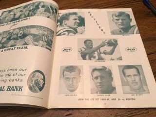 1965 YORK JETS AFL FOOTBALL PROGRAM v.  HOUSTON OILERS JOE NAMATH ROOKIE YEAR 3