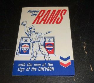 Los Angeles Rams 1962 Chevron Pocket Schedule