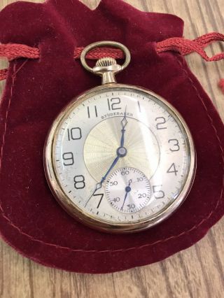 Antique South Bend Studebaker Pocket Watch 21 Jewels Early Transportation 1920s