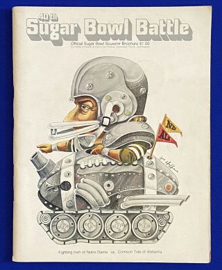 1973 Sugar Bowl Notre Dame Vs.  Alabama Ncaa Football Official Game Program