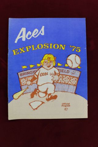 1975 Alexandria Aces Officail Program Texas League Unscored Padres Ray Kroc