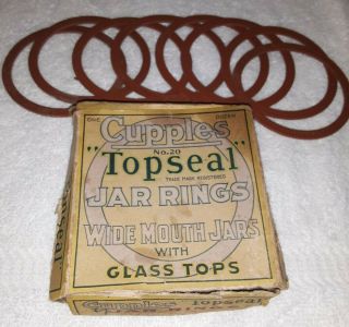 Vintage Cupples Top Seal Jar Ring Rubbers For Presto (8) 1930 