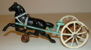 Antique Kenton Hubley Harris Cast Iron Toy Horsedrawn Fire Hose Reel Wagon Car