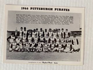 1966 Pittsburgh Pirates Team Photo Featuring Roberto Clemente