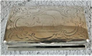 Antique Austro Hungarian Solid Silver Snuff Box Finely Engraved Early 19th 78 Gr
