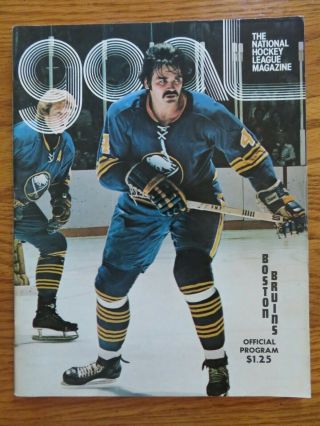 Goal Boston Bruins Vs Buffalo Sabres 12 - 20 - 1975 Program Jean Ratelle John Bucyk