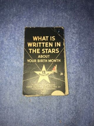 Vintage 1933 Horoscope Astrology Booklet: What Is Written In The Stars