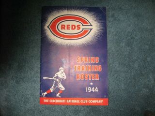 1944 Cincinnati Reds Baseball Spring Training Roster Grobee1957