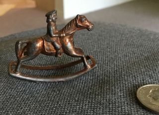 Vintage Old Metal Miniature Rocking Horse Cracker Jack ?toy Prize
