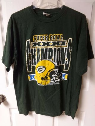 Vintage 1997 Nfl Green Bay Packers Superbowl Xxxi Champions T - Shirt Mens Xl
