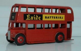 Tta - Dinky Toys - Leyland Double Deck Bus - Exide Batteries / Route 73 - Red