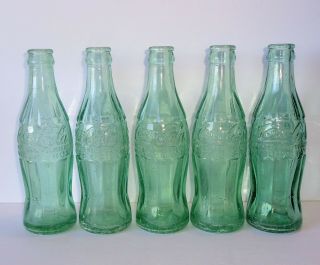 Vintage 1947 - 1950 Dug 5 Coca Cola Bottles Lewiston Maine Coke ME Owens Glass 2