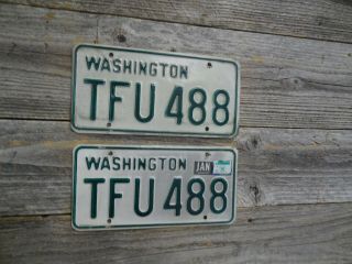 Washington Evergreen State 1989 License Plates All In A Pair