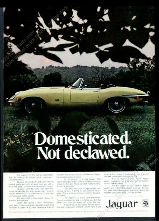 1971 Jaguar Xke Xk - E Roadster Convertible Car Photo Vintage Print Ad