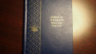 Vintage Whitman Bookshelf Coin Album 9424 Liberty Walking Half Dollars 1941 - 47