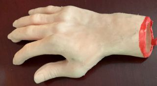 Vintage Halloween Giant Rubber Dismembered Fake Hand Blood On Wrist Hong Kong