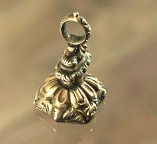 ANTIQUE GEORGIAN SMALL 9CT GOLD POCKET WATCH FOB / CHARM WITH FOILED STONE 2