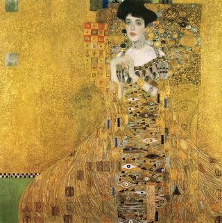 Gustav Klimt Adele Vintage Old Antique Framed Canvas Painting Art Print 60cm