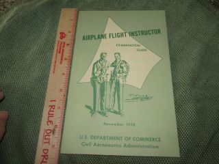 Vintage Pilot Training Book Airplane Flight Instructor Examination Guide 1958