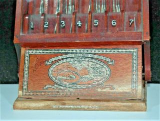 ANTIQUE 1919 The Boye Needle Company STORE DISPLAY Wooden CROCHET HOOK CASE - P 2