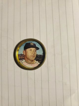 1964 Topps Baseball Coin Pin 120 Mickey Mantle York Yankees