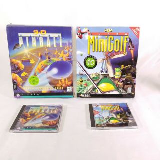 Vtg Sierra 3d Ultra Pinball Minigolf Delux Big Box Pc Computer Game Arcade P4