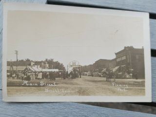 Vintage 1920s Newell Ia Rppc Photo Main Street Scene Mwa Parade Dirt