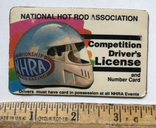 Vintage 1998 Nhra Competition Driver’s License Card Drag Racing Member