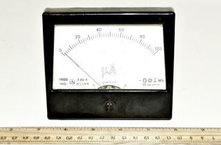 Vintage Analog Device Bakelite Panel Ammeter M906 Dc 0 - 100ua Russian Soviet