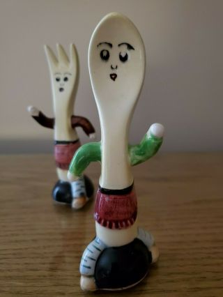 Vintage Fork and Spoon Anthropomorphic Salt & Pepper Shakers 3