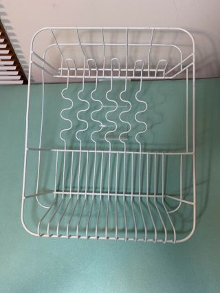 Vintage Kitchen Rubber Coated Metal Wire Dish Drying Rack - 17.  5” X 13.  75” Euc