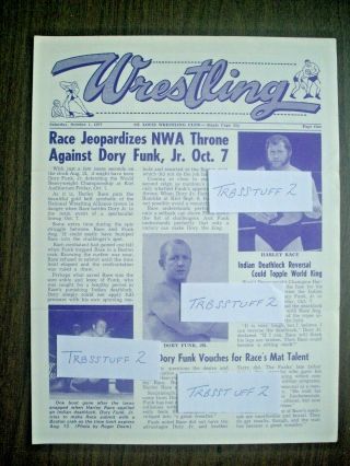St Louis Wrestling Program 10/7/77 Racevfunk Nwa Belt Koloff Bruiser Backlund