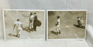 (2) Orig.  1948 Boston Red Sox Bobby Doerr Cleveland Photograph 6 3/4 " X 8 1/2 "