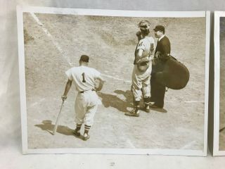 (2) Orig.  1948 Boston Red Sox Bobby Doerr Cleveland Photograph 6 3/4 