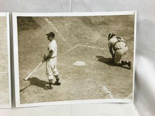 (2) Orig.  1948 Boston Red Sox Bobby Doerr Cleveland Photograph 6 3/4 