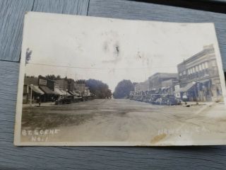 Vintage 1920s Newell Ia Rppc Photo Street Scene No.  1 Cafe Hardware Store