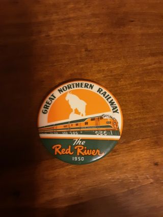 1950 Great Northern Railway Red River Button.