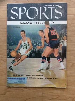 1956 - - Sports Illustrated - - Boston Celtics Bob Cousy On Cover - - Xlnt,