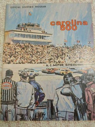 1967 Nascar Rockingham Carolina 500 Race Program Richard Petty Race Winner