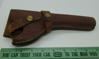 Vintage Brauer Bros Mfg Co St Louis Dark Leather Pistol Gun Holster H A5