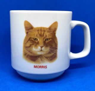 Vintage Morris The Cat Mug 9 - Lives Advertising Ceramic Coffee Mug / Cup By Papel