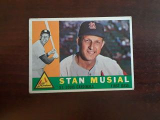 Vintage 1960 Topps Baseball 250 Stan Musial St Louis Cardinals
