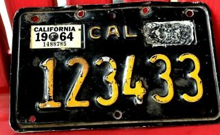 California Motorcycle License Plate All 