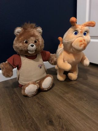 Vintage 1985 Teddy Ruxpin And Grubby.