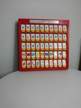 Vintage Flip & Learn Alphabet Educational Toy Abc Numbers Colors Shapes Red